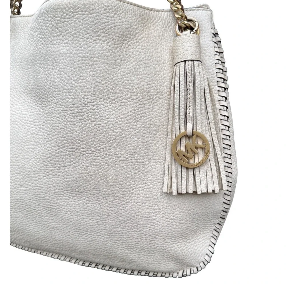 MICHAEL KORS Chelsea Leather Hobo Bag, Whipped Chelsea, Off White
